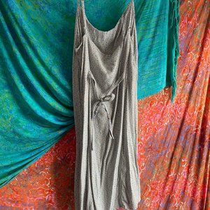 RARE Brandy Melville Light Blue Floral TIE Dress OS